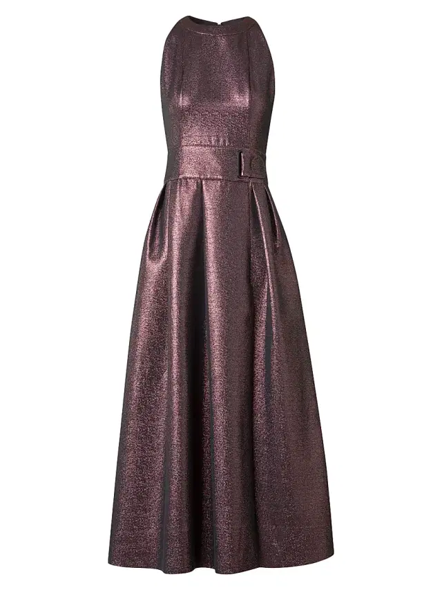 Akris punto Women's Metallic Crepe Belted Midi-Dress - Blackberry
