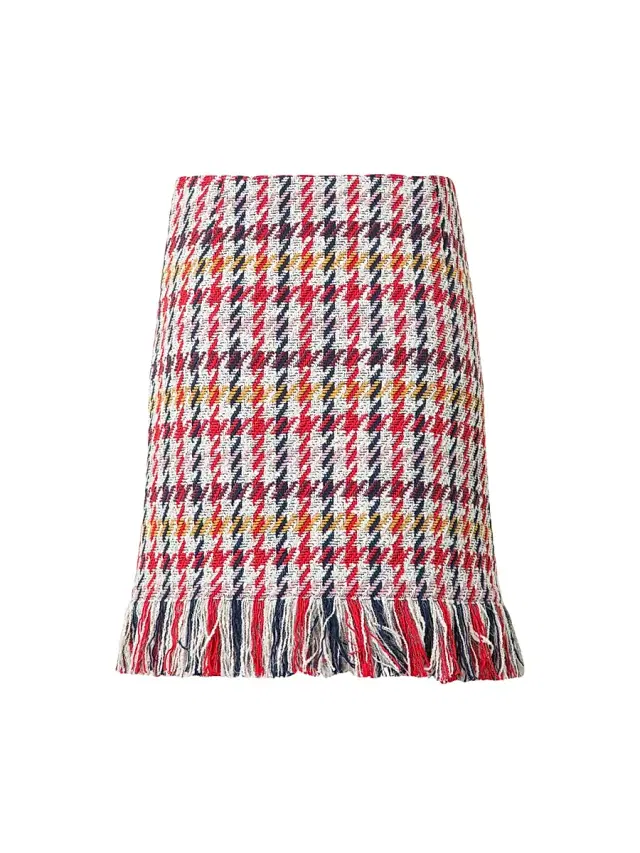 Akris punto Women's Houndstooth Tweed Fringe-Trim Miniskirt - Cream Multicolor