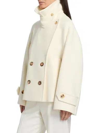 Chloé Women's Wool Double-Breasted Coat - Eden White | Thumbnail 4 Chloé Women's Wool Double-Breasted Coat - Eden White | Thumbnail 4