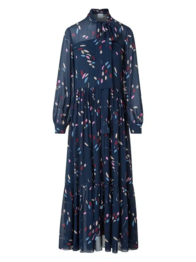 Akris punto Women's Polka Dot Print Midi-Dress - Ink Multicolor