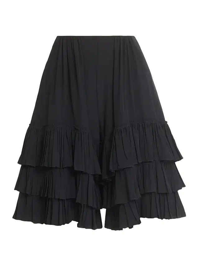 Women's Ruffled Silk Shorts - Black