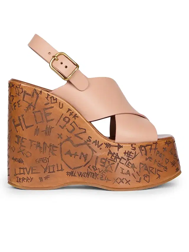 Women's Maxime Leather Wedge Sandals - Blush Pink