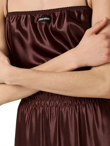 Miu Miu Women's Long Satin Dress - Brown - Size 6 | Thumbnail 5 Miu Miu Women's Long Satin Dress - Brown - Size 6 | Thumbnail 5