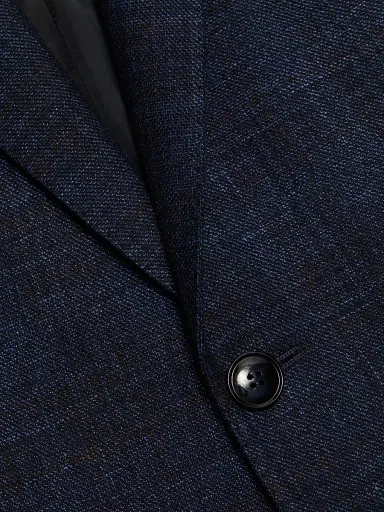 Giorgio Armani Men's Windowpane Wool-Blend Sport Coat - Blue Brown | Thumbnail 7