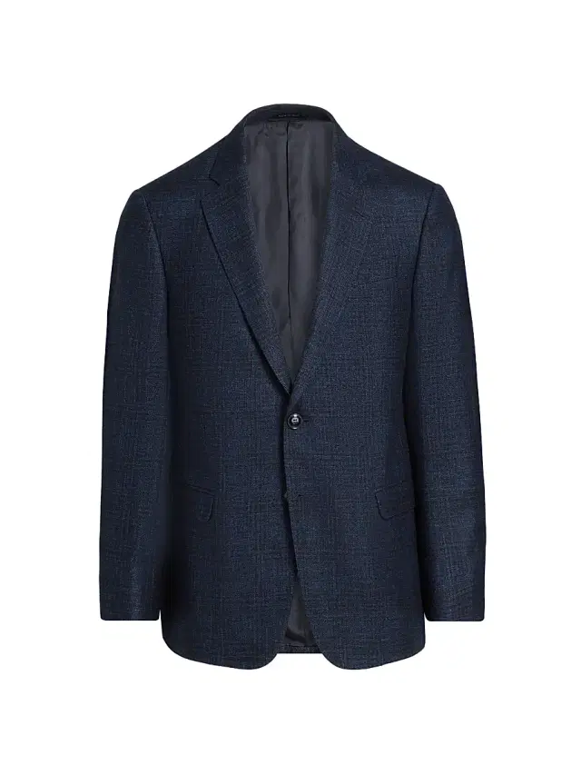 Giorgio Armani Men's Windowpane Wool-Blend Sport Coat - Blue Brown
