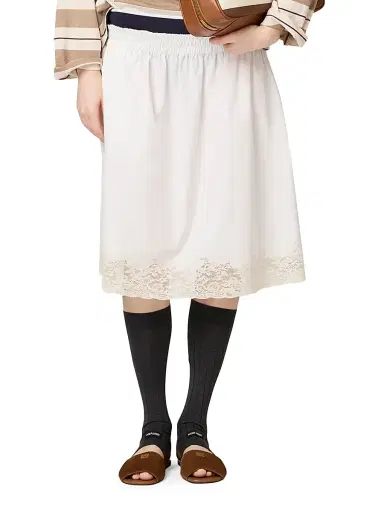 Miu Miu Women's Poplin Skirt - White | Thumbnail 2