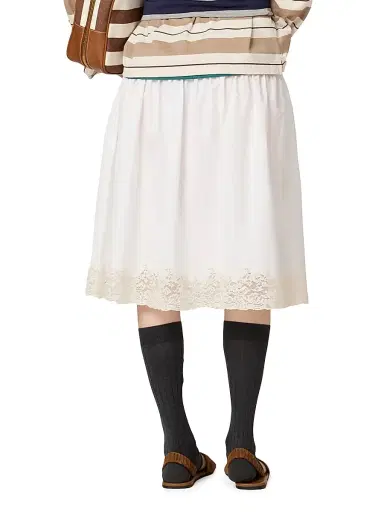 Miu Miu Women's Poplin Skirt - White | Thumbnail 3