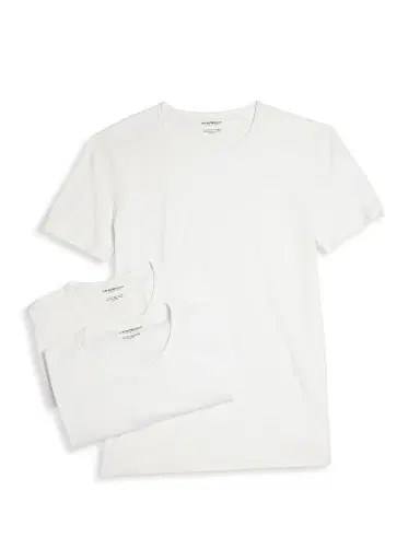 Emporio Armani Pure Cotton 3-Pack Crewneck T-Shirts - White | Thumbnail 1 Emporio Armani Pure Cotton 3-Pack Crewneck T-Shirts - White | Thumbnail 1
