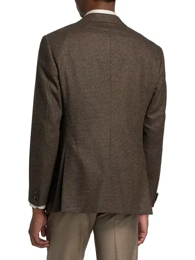 Giorgio Armani Men's Textured Wool-Cashmere Sportcoat - Brown | Thumbnail 5 Giorgio Armani Men's Textured Wool-Cashmere Sportcoat - Brown | Thumbnail 5