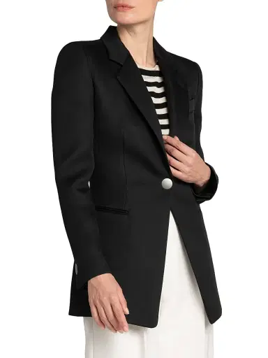 Giorgio Armani Women's Techno Scuba Blazer - Solid Black - Size 14 | Thumbnail 4 Giorgio Armani Women's Techno Scuba Blazer - Solid Black - Size 14 | Thumbnail 4