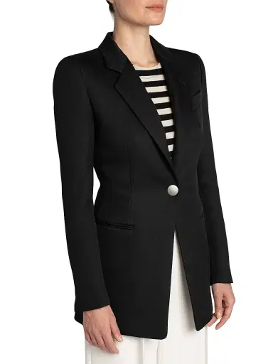 Giorgio Armani Women's Techno Scuba Blazer - Solid Black - Size 14 | Thumbnail 6 Giorgio Armani Women's Techno Scuba Blazer - Solid Black - Size 14 | Thumbnail 6