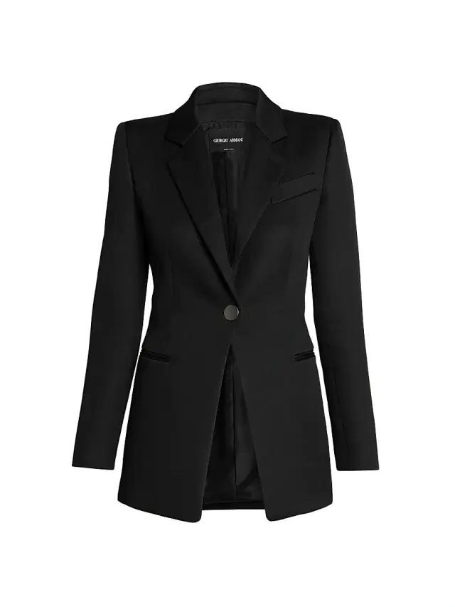 Giorgio Armani Women's Techno Scuba Blazer - Solid Black