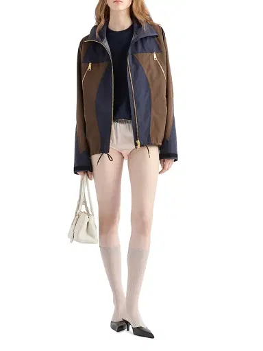 Prada Women's Technical Fabric Blouson Jacket - Blue | Thumbnail 5 Prada Women's Technical Fabric Blouson Jacket - Blue | Thumbnail 5