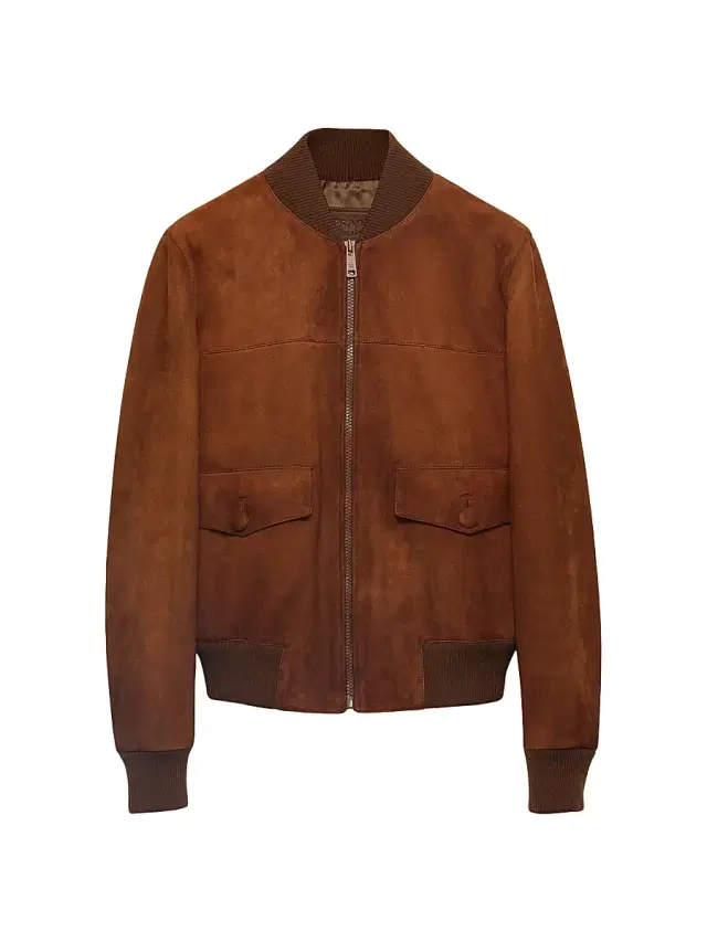 Women's Suede Blouson Jacket - Brown
