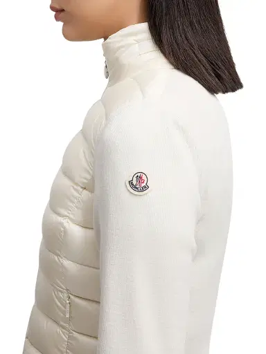 Moncler Women's Down-Filled Cardigan in Wool - White - Size XL | Thumbnail 4 Moncler Women's Down-Filled Cardigan in Wool - White - Size XL | Thumbnail 4