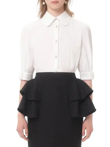 Valentino Garavani Women's Cotton Poplin Shirt - Optic White - Size 8 | Thumbnail 2