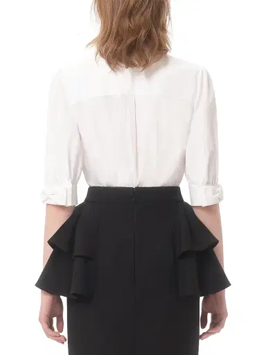 Valentino Garavani Women's Cotton Poplin Shirt - Optic White - Size 8 | Thumbnail 4