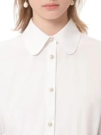 Valentino Garavani Women's Cotton Poplin Shirt - Optic White - Size 8 | Thumbnail 5