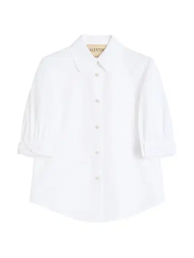Valentino Garavani Women's Cotton Poplin Shirt - Optic White - Size 8 | Thumbnail 1
