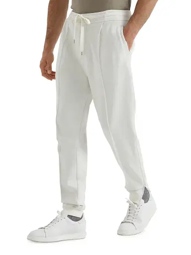 Brunello Cucinelli Men's Cashmere and Cotton French Terry Double Cloth Trousers - Off White - Size XXXXXXL | Thumbnail 2 Brunello Cucinelli Men's Cashmere and Cotton French Terry Double Cloth Trousers - Off White - Size XXXXXXL | Thumbnail 2