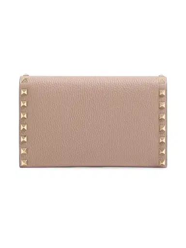 Valentino Garavani Women's Rockstud Wallet with Chain in Grainy Calfskin | Thumbnail 4