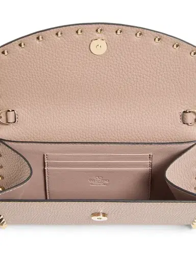 Valentino Garavani Women's Rockstud Wallet with Chain in Grainy Calfskin | Thumbnail 5