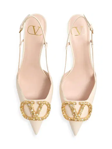 Valentino Garavani Women's VLogo Signature Slingback Calfskin 80MM Pumps | Thumbnail 4 Valentino Garavani Women's VLogo Signature Slingback Calfskin 80MM Pumps | Thumbnail 4