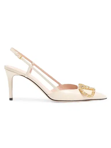 Valentino Garavani Women's VLogo Signature Slingback Calfskin 80MM Pumps | Thumbnail 1 Valentino Garavani Women's VLogo Signature Slingback Calfskin 80MM Pumps | Thumbnail 1
