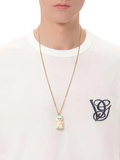 Valentino Garavani Men's Cotton T-Shirt with VG Patch - Ivory - Size XS | Thumbnail 5
