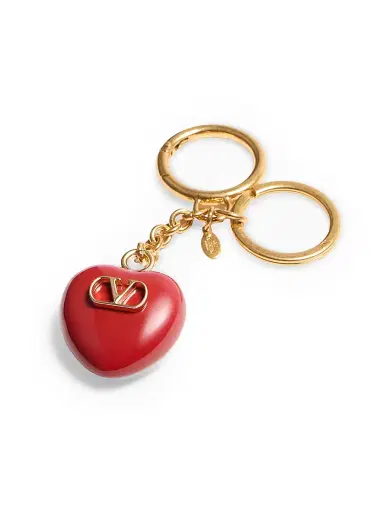 Valentino Garavani Women's Coeur Royal Bag Charm with Key Ring in Metal and Enamel | Thumbnail 2