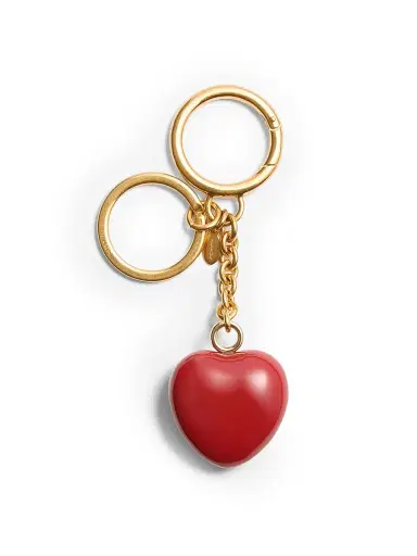 Valentino Garavani Women's Coeur Royal Bag Charm with Key Ring in Metal and Enamel | Thumbnail 3