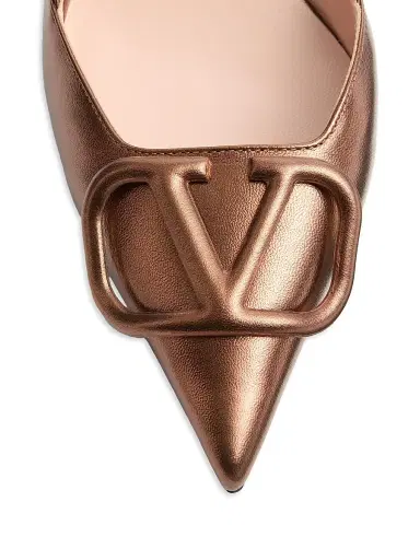 Valentino Garavani Women's VLogo Signature Slingback Pumps 80MM - Bronze - Size 11.5 | Thumbnail 5