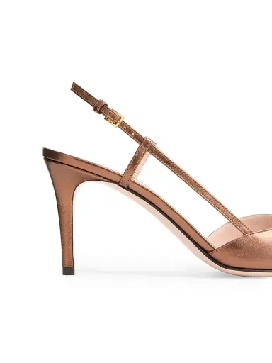 Valentino Garavani Women's VLogo Signature Slingback Pumps 80MM - Bronze - Size 11.5 | Thumbnail 6