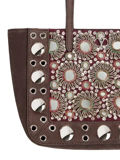 Valentino Garavani Women's Nellcôte Mini Embroidered Shopping Tote Bag | Thumbnail 6