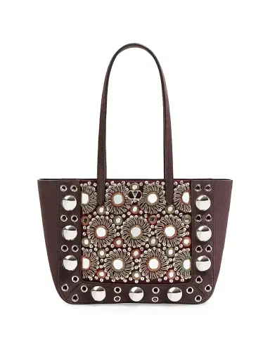 Valentino Garavani Women's Nellcôte Mini Embroidered Shopping Tote Bag | Thumbnail 1