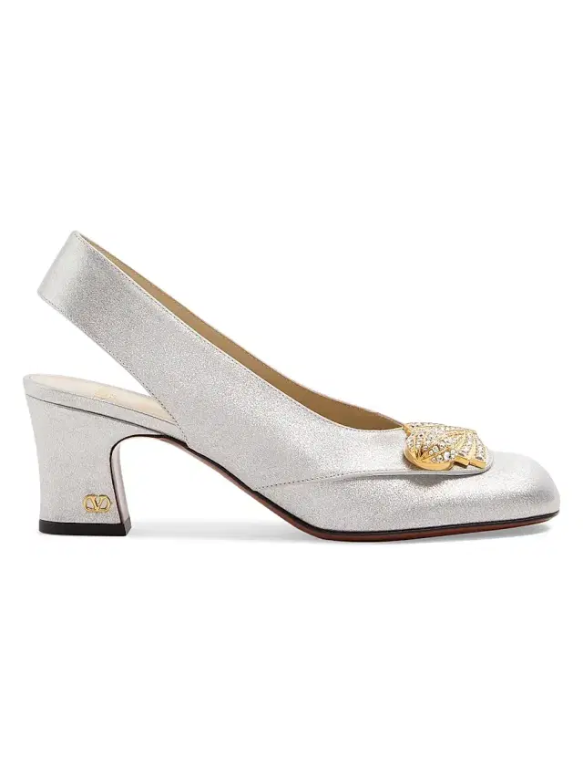 Valentino Garavani Women's Adamantine 60MM Slingback Pumps in Glitter Fabric - Silver