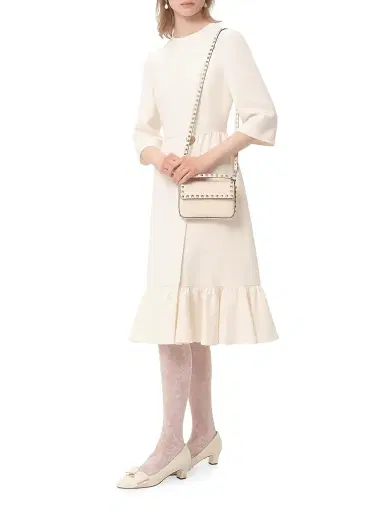 Valentino Garavani Women's Rockstud Grainy Calfskin Pouch - Light Ivory | Thumbnail 2 Valentino Garavani Women's Rockstud Grainy Calfskin Pouch - Light Ivory | Thumbnail 2