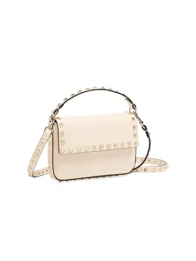 Valentino Garavani Women's Rockstud Grainy Calfskin Pouch - Light Ivory | Thumbnail 3 Valentino Garavani Women's Rockstud Grainy Calfskin Pouch - Light Ivory | Thumbnail 3