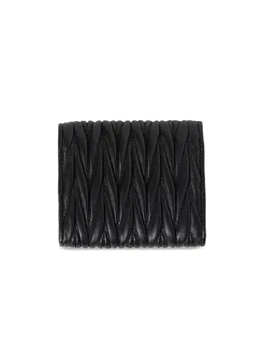 Miu Miu Women's Small Matelasse Nappa Leather Wallet - Black | Thumbnail 3