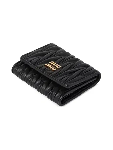 Miu Miu Women's Small Matelasse Nappa Leather Wallet - Black | Thumbnail 4