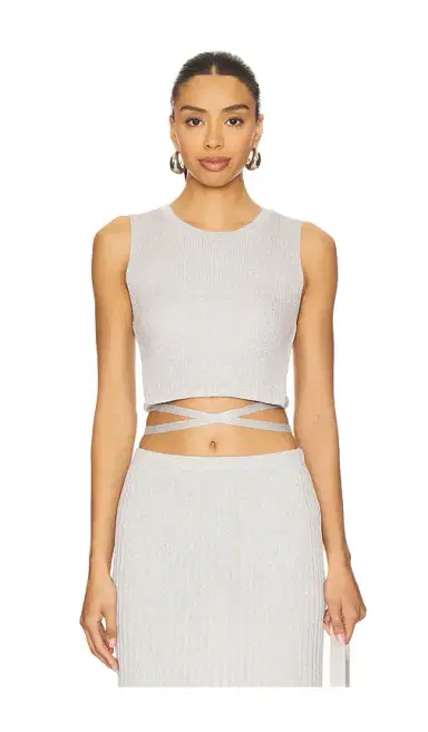 525 America Stevie Cropped Lurex Tie Tank | Thumbnail 1