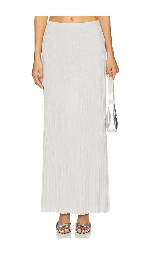 525 America Spencer Lurex Pleated Maxi Skirt