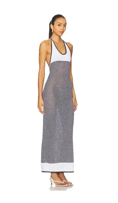 525 America Dena Striped Halter Maxi Dress | Thumbnail 2