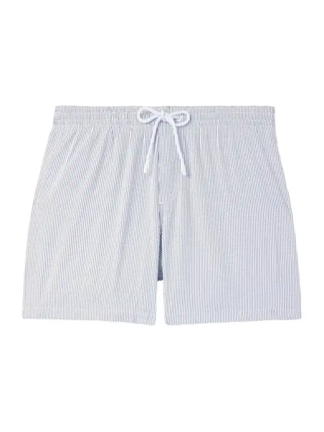 Loro Piana Daneu Straight-Leg Mid-Length Striped Swim Shorts - Men