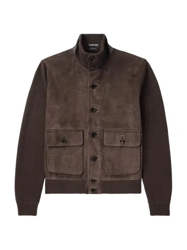 Ribbed Merino Wool and Suede Jacket - Men