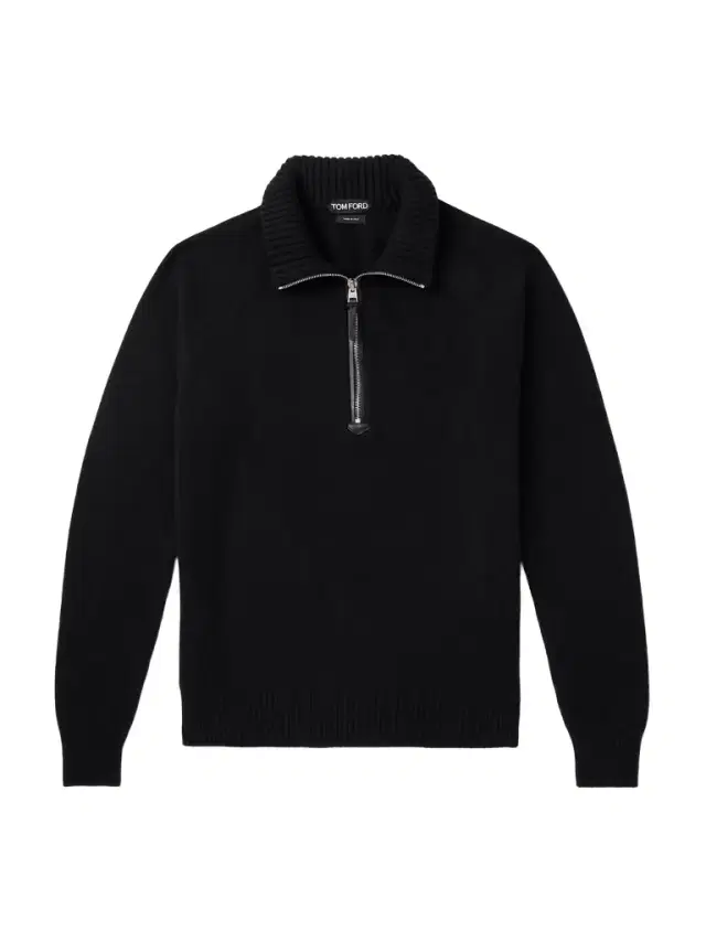 Tom Ford Wool and Cashmere-Blend Half-Zip Rollneck Sweater - Men