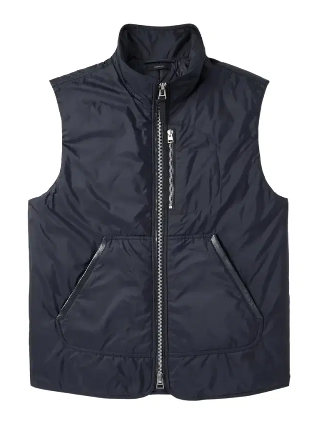 Padded Leather-Trimmed Shell Gilet - Men