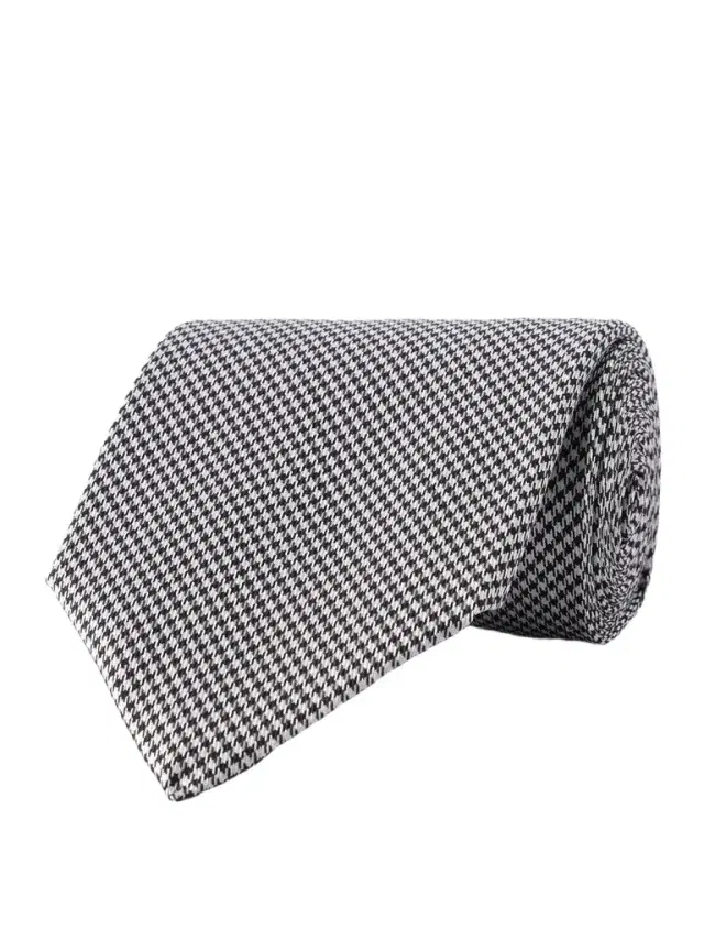 8cm Houndstooth Silk Tie - Men
