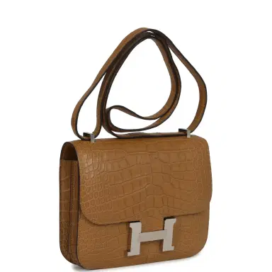 HERMÈS Hermes Constance 18 Kraft Matte Alligator Mississippiensis Palladium Hardware | Thumbnail 2 HERMÈS Hermes Constance 18 Kraft Matte Alligator Mississippiensis Palladium Hardware | Thumbnail 2
