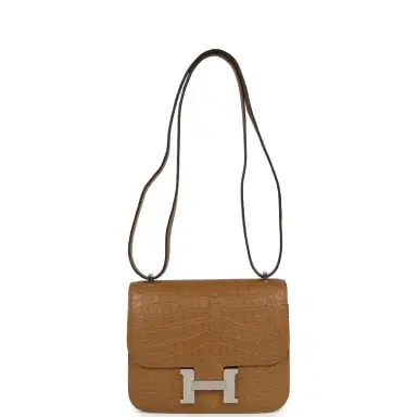 HERMÈS Hermes Constance 18 Kraft Matte Alligator Mississippiensis Palladium Hardware | Thumbnail 7 HERMÈS Hermes Constance 18 Kraft Matte Alligator Mississippiensis Palladium Hardware | Thumbnail 7